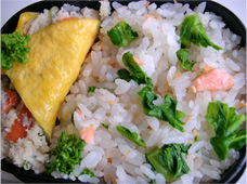 鮭と菜の花ご飯