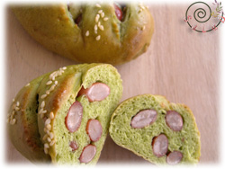 抹茶金時パンその2