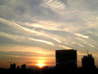 大晦日の夕日。