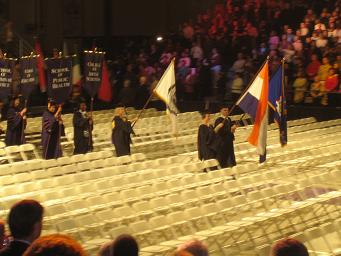 marching with flags