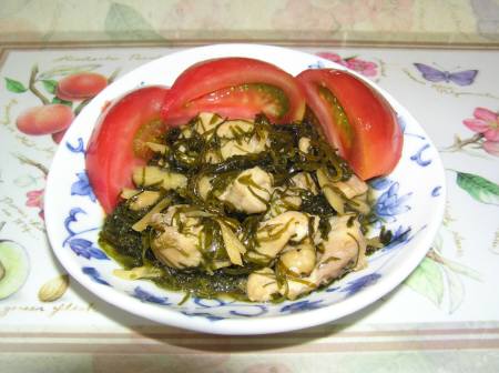 切り昆布と鶏肉の炒め煮