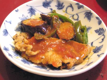 茄子と豚肉のケチャップ煮