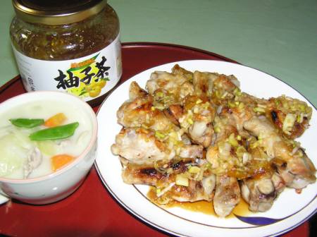 手羽元塩焼き葱醤油（柚茶入り）