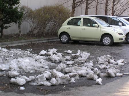 体育館の残雪