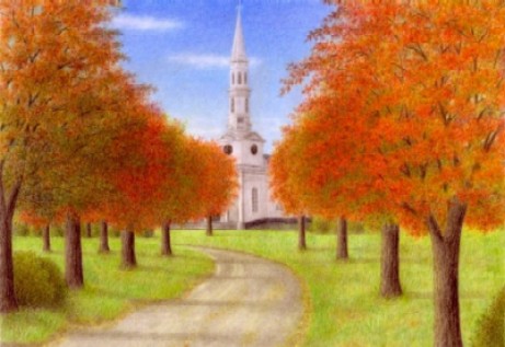 秋の散歩道 風景画 | ☆Atelier de couleurs☆パステルアート