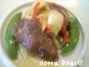 牛フィレ肉の胡麻胡椒炒め