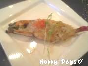 有頭海老の春雨のせ蒸し　XO醤風味