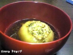 カブの鶏ミンチの丸ごと煮