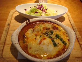 ハンバーグ＆卵のドリア