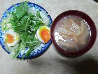 サラダ&味噌汁
