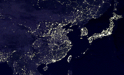 夜の東アジアを眺めてみると･･･