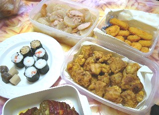 鶏から　コロッケ　大根の煮物