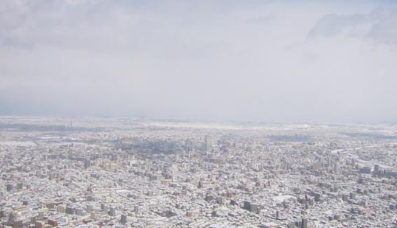 雪の街並みもきれいだ～