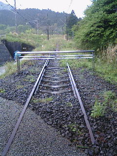 下り線の線路