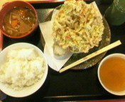 ジャンボかき揚げ２５０円豚汁１５０円どんぶり御飯１５０円
