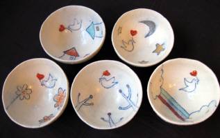 オジャさんの個展はとのお茶碗。