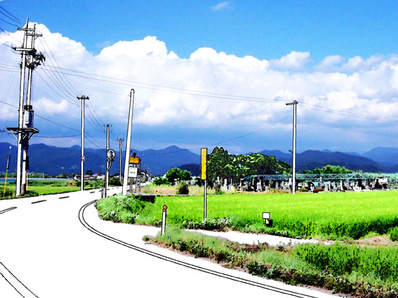 山形県 高畠町地内の風景 イラスト僕の情景 懐かし僕の情景 楽天ブログ