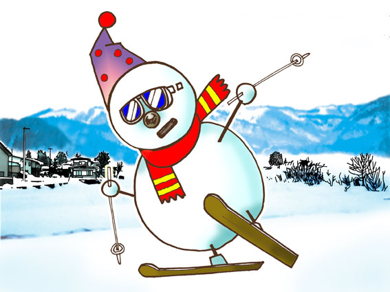 雪だるまのスキー イラスト僕の情景 懐かし僕の情景 楽天ブログ