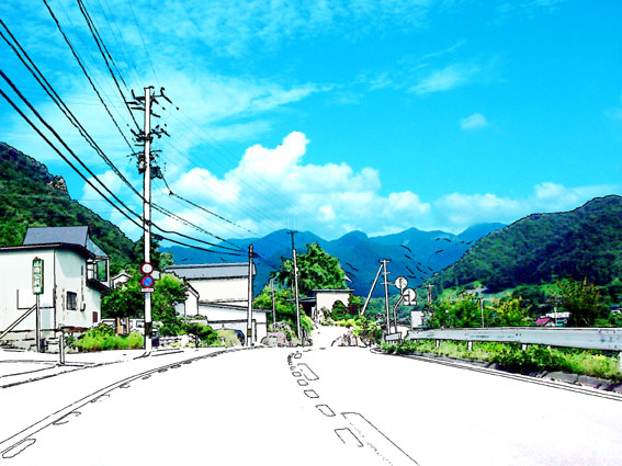 山寺へ続く道 イラスト僕の情景 懐かし僕の情景 楽天ブログ