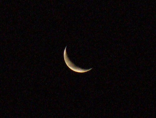 正月4日の朝の三日月