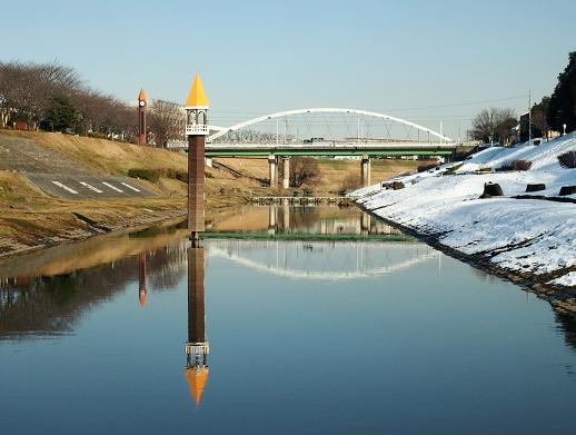 残雪の利根運河公園