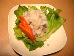 長いも梅わかめサラダと糠づけ