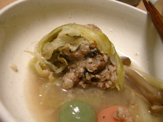 ロールキャベツ断面