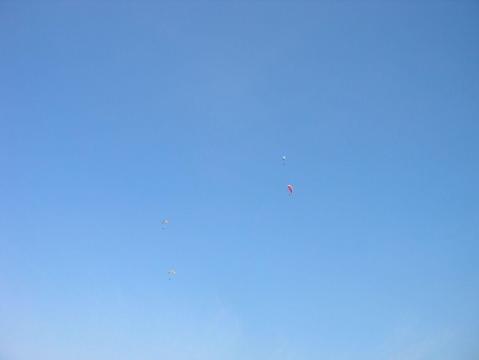 沖で揚げてるグライダー