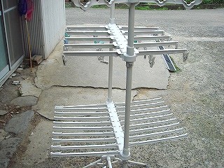 物干し竿のカビ取り