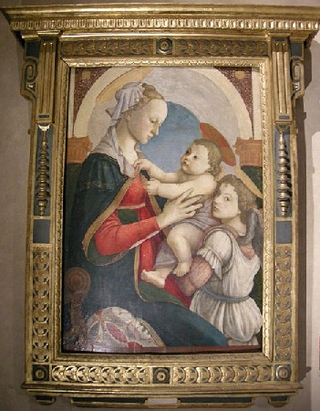 madonna col bambino e un angelo