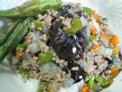 揚げナスのひき肉あんかけ丼