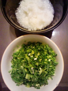 鶏コンブの薬味