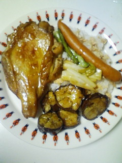 鶏もも肉焼き　盛り付け