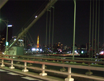 遠方に東京タワー