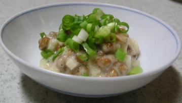 納豆、長芋の梅肉和え