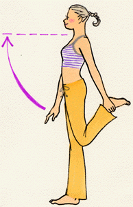 背中とヒップを引き締めるポーズ