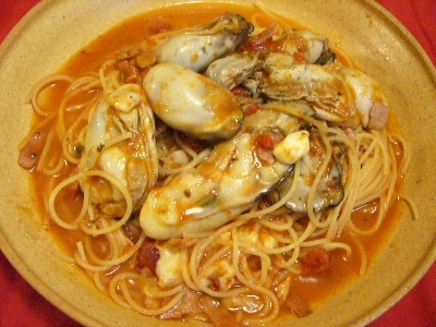 牡蠣とモツァレラチーズのパスタ.JPG