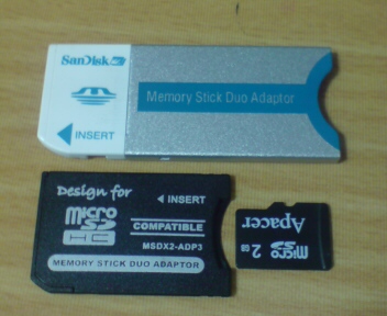 MicroSD→MSDuo変換アダプタ