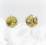 カナリートルマリン♪ホワイトゴールドピアス/シンプルストーン