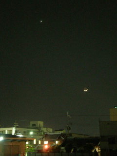 地上、地球照、金星