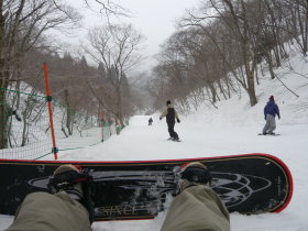 ガスの晴れたとあるスキー場