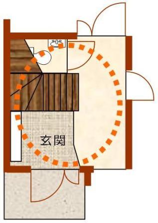 玄関ホールの広がり２