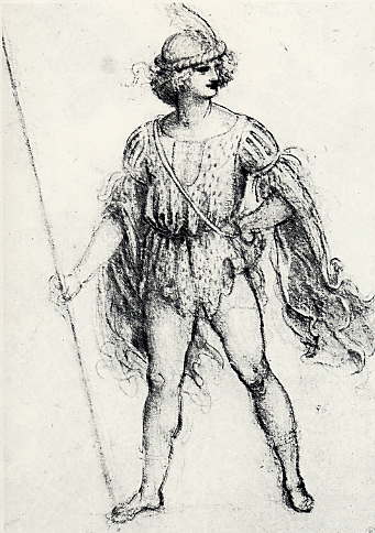 Leonardo槍を持つ青年1513