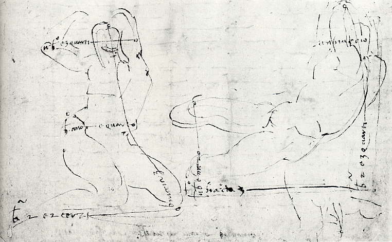 Michelangelo河の神のための素描(1525頃)