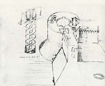 Leonardo要塞用の城壁の細部1488