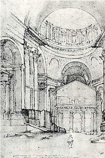 Michelangeloｻﾝ・ﾋﾟｴﾄﾛ大聖堂内部の素描