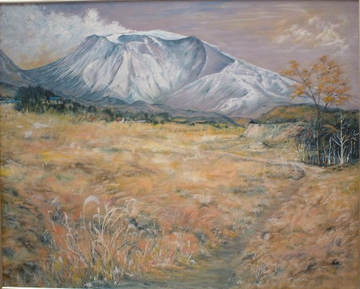 草原からの浅間山