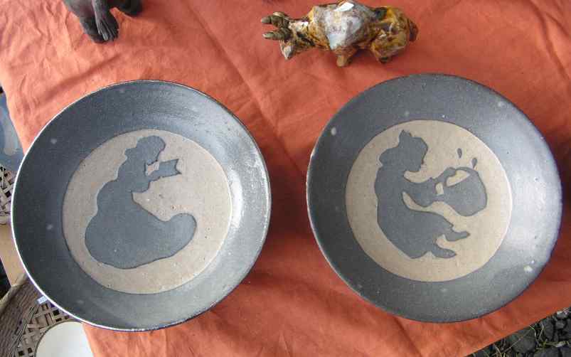 06益子秋８月の絵皿