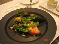 スモークサーモンと白ｱｽﾊﾟﾗ