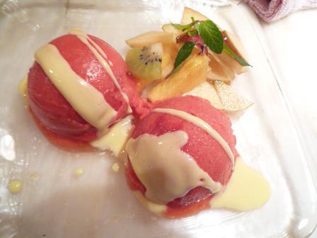 いちごのソルベ